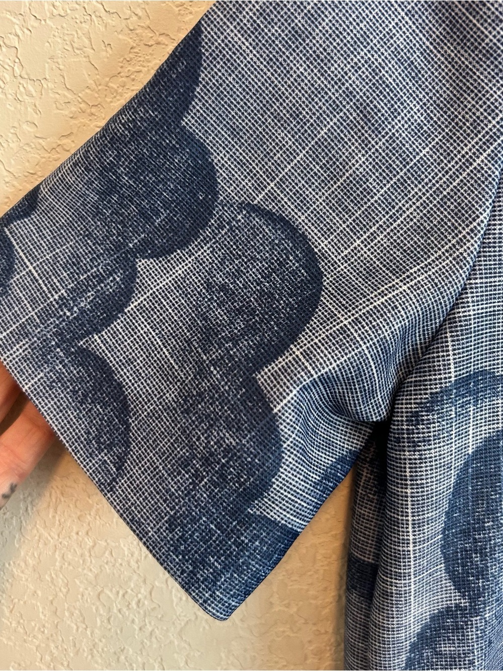 Vintage Jantzen Blue Swallow Button Up Shirt - Picture 4 of 4